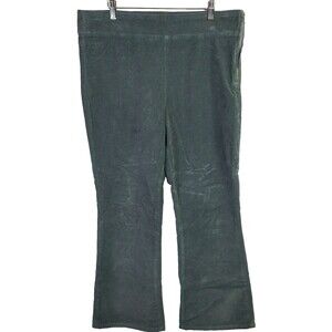 Free People Womens In My Feelings Velvet Crop Slim Flare Pants Green Size Large